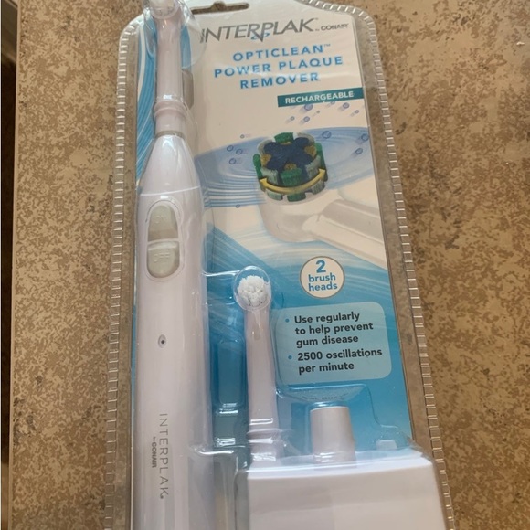 New! Interplak by Conair Opti-Clean Cordless Rechargeable Power Plaque Remover - Picture 1 of 6